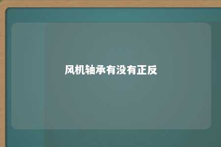 风机轴承有没有正反 